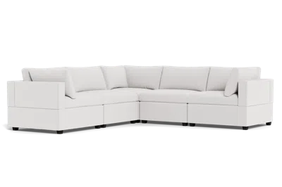 Albany Park Kova Box Cushion Corner Sectional In White