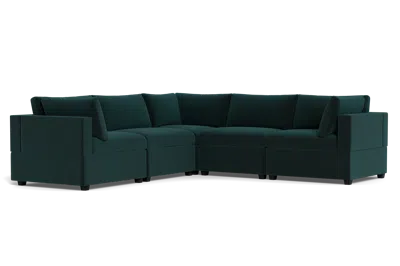 Albany Park Kova Box Cushion Corner Sectional In Green