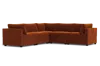 Albany Park Kova Box Cushion Corner Sectional In Brown