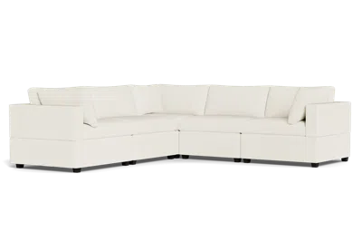 Albany Park Kova Box Cushion Corner Sectional In White