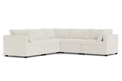 Albany Park Kova Box Cushion Corner Sectional In White