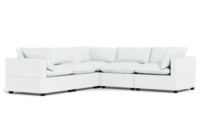 Albany Park Kova Box Cushion Corner Sectional In White