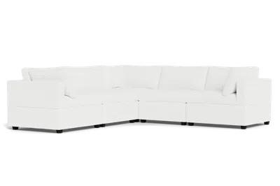Albany Park Kova Box Cushion Corner Sectional In White