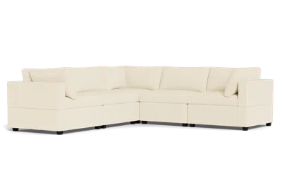 Albany Park Kova Box Cushion Corner Sectional In Neutral