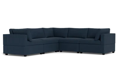 Albany Park Kova Box Cushion Corner Sectional In Blue