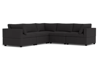 Albany Park Kova Box Cushion Corner Sectional In Black