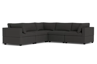 Albany Park Kova Box Cushion Corner Sectional In Black