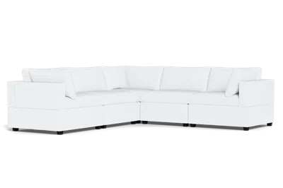Albany Park Kova Box Cushion Corner Sectional In White