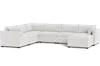 Albany Park Kova Box Cushion Grand Corner + Ottoman In White