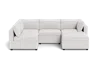 Albany Park Kova Box Cushion L-shape + Ottoman In White