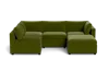 Albany Park Kova Box Cushion L-shape + Ottoman In Green