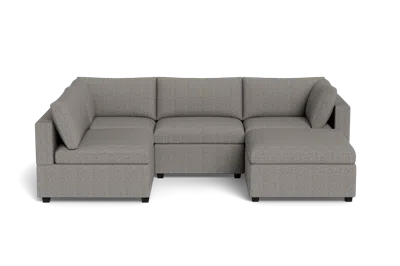 Albany Park Kova Box Cushion L-shape + Ottoman In Gray