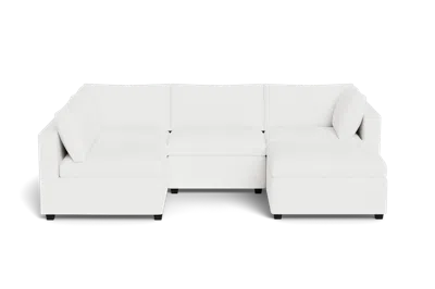 Albany Park Kova Box Cushion L-shape + Ottoman In White
