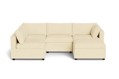 Albany Park Kova Box Cushion L-shape + Ottoman In Neutral