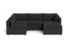 Albany Park Kova Box Cushion L-shape + Ottoman In Black