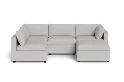 Albany Park Kova Box Cushion L-shape + Ottoman In Gray