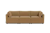 Albany Park Kova Box Cushion Sofa 122" In Brown