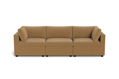 Albany Park Kova Box Cushion Sofa 122" In Brown