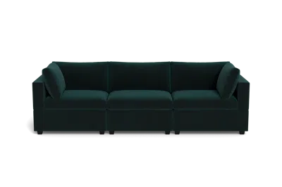 Albany Park Kova Box Cushion Sofa 122" In Green