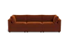 Albany Park Kova Box Cushion Sofa 122" In Brown