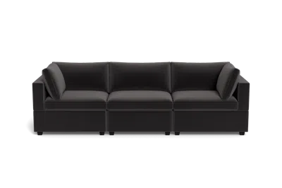 Albany Park Kova Box Cushion Sofa 122" In Gray