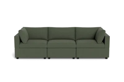 Albany Park Kova Box Cushion Sofa 122" In Green