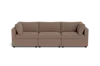 Albany Park Kova Box Cushion Sofa 122" In Brown