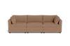 Albany Park Kova Box Cushion Sofa 122" In Brown