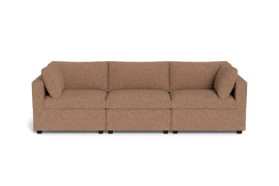 Albany Park Kova Box Cushion Sofa 122" In Brown