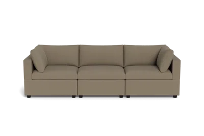 Albany Park Kova Box Cushion Sofa 122" In Brown