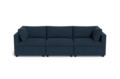 Albany Park Kova Box Cushion Sofa 122" In Blue