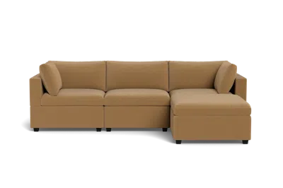 Albany Park Kova Box Cushion Sofa 122" + Ottoman In Brown