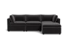 Albany Park Kova Box Cushion Sofa 122" + Ottoman In Black