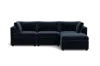 Albany Park Kova Box Cushion Sofa 122" + Ottoman In Blue
