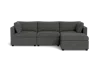 Albany Park Kova Box Cushion Sofa 122" + Ottoman In Gray