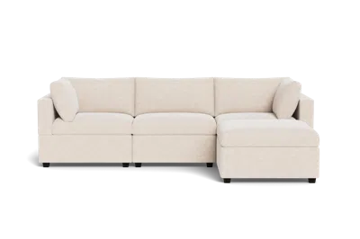 Albany Park Kova Box Cushion Sofa 122" + Ottoman In Neutral