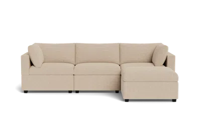Albany Park Kova Box Cushion Sofa 122" + Ottoman In Neutral