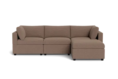 Albany Park Kova Box Cushion Sofa 122" + Ottoman In Brown