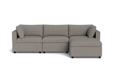 Albany Park Kova Box Cushion Sofa 122" + Ottoman In Gray