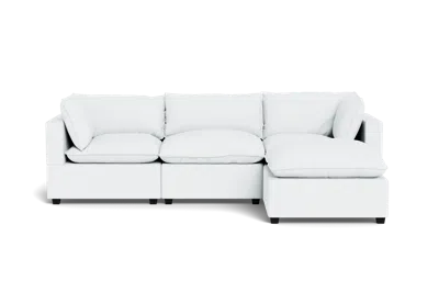 Albany Park Kova Box Cushion Sofa 122" + Ottoman In White