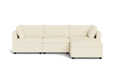 Albany Park Kova Box Cushion Sofa 122" + Ottoman In Neutral