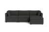 Albany Park Kova Box Cushion Sofa 122" + Ottoman In Black
