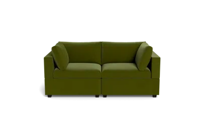 Albany Park Kova Box Cushion Sofa 86" In Green