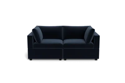 Albany Park Kova Box Cushion Sofa 86" In Blue