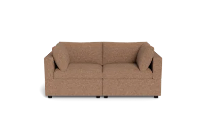 Albany Park Kova Box Cushion Sofa 86" In Brown