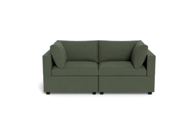 Albany Park Kova Box Cushion Sofa 86" In Green
