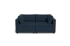 Albany Park Kova Box Cushion Sofa 86" In Blue