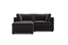 Albany Park Kova Box Cushion Sofa 86" + Ottoman In Black