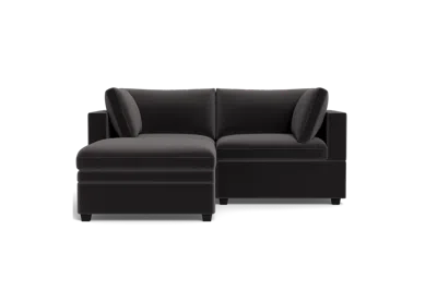 Albany Park Kova Box Cushion Sofa 86" + Ottoman In Black
