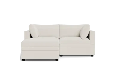 Albany Park Kova Box Cushion Sofa 86" + Ottoman In Neutral